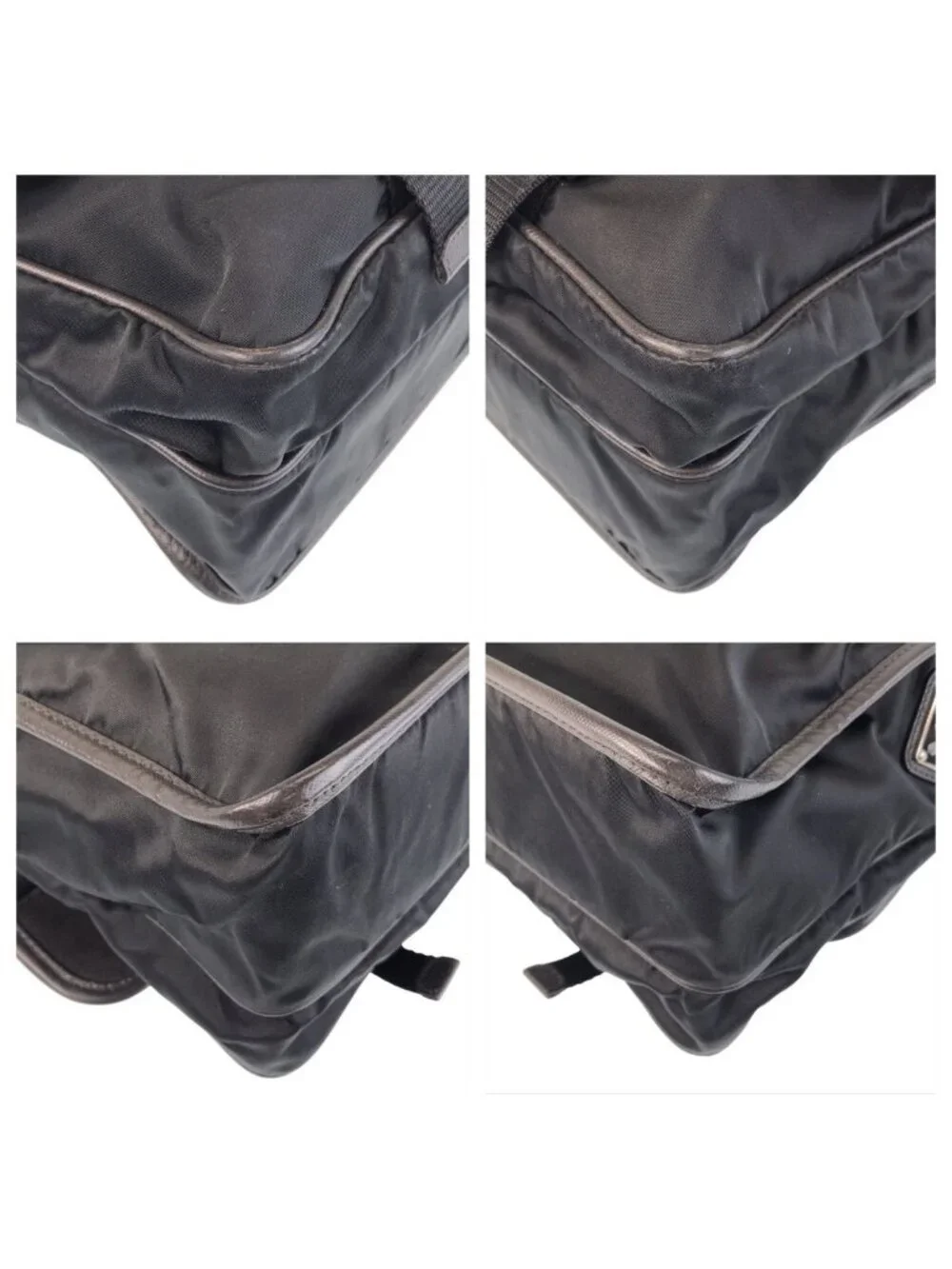 Prada Tessuto Black Silver Nylon Shoulder Bag